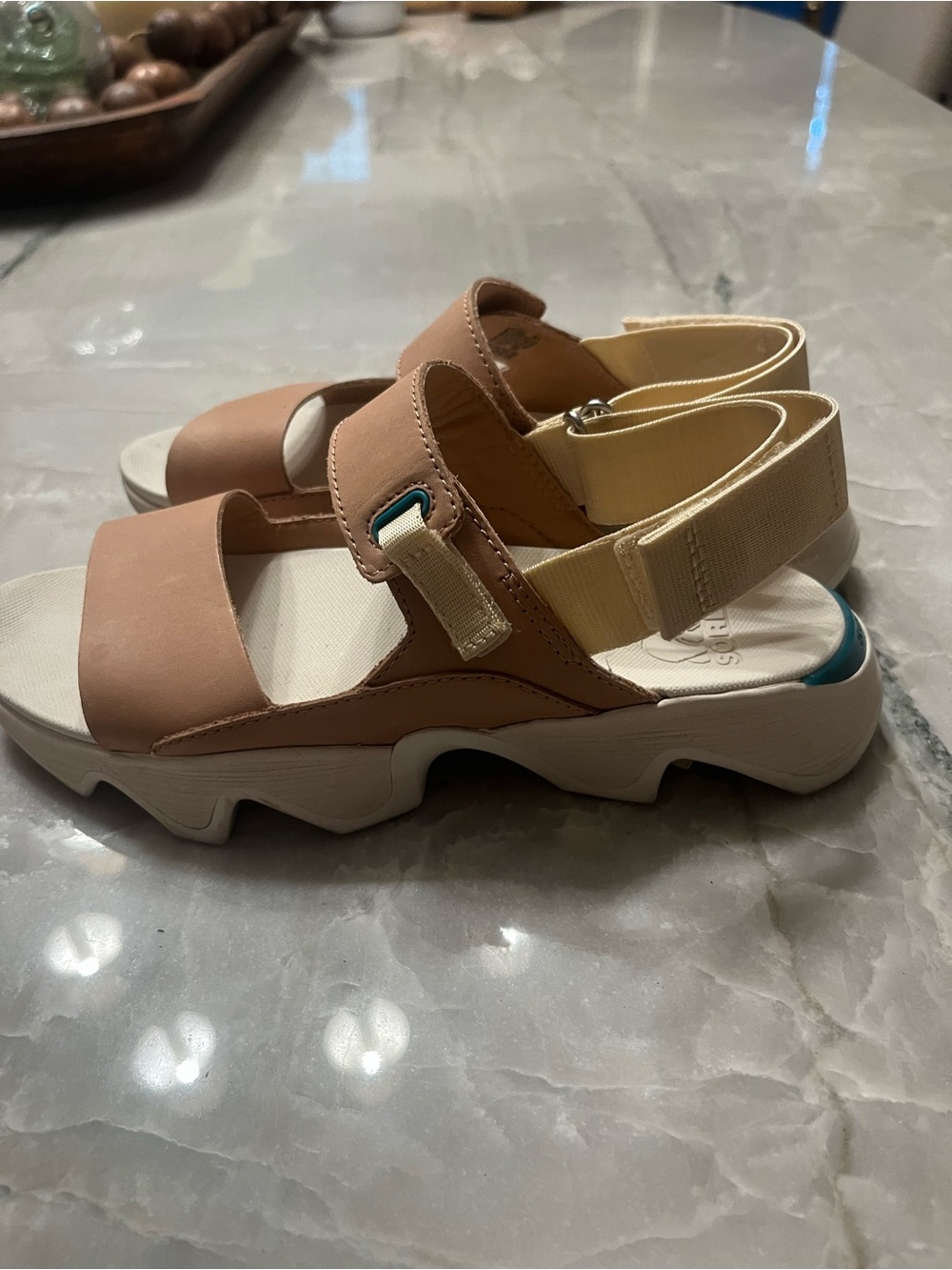 Sorel Women's Chunky Sandals in tan and Cream